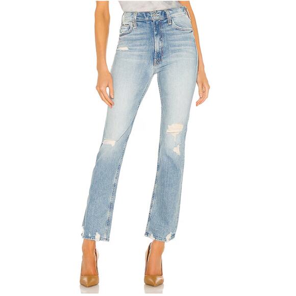 MOTHER High Waisted Rider Skimp The Confession Jeans - Light Blue Denim, Size 32